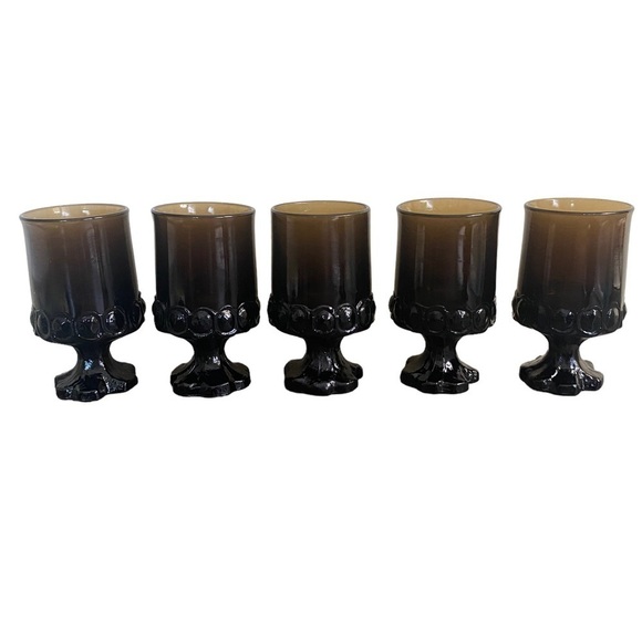 Franciscan Madeira Vintage Tiffin Smoke Brown 5” Heavy‎ Goblet Sold INDIVIDUALLY - Picture 7 of 7